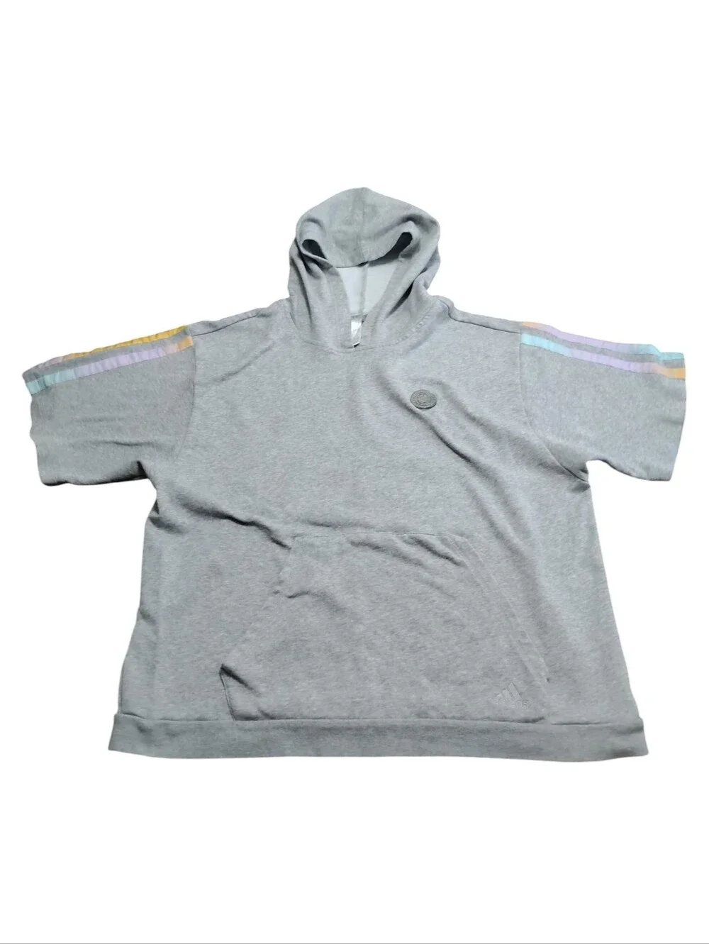 Adidas Mens Donovan Mitchell Short Sleeve Hoodie with Pastel Shoulder Stripes XL
